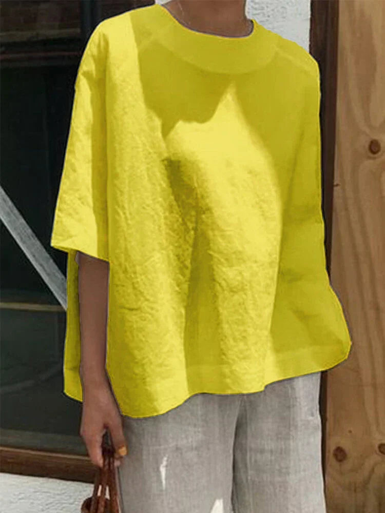 LD | Comfortabele, losse top met ronde hals