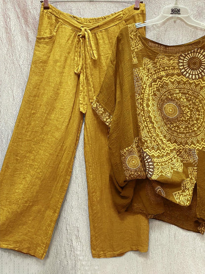 LD Tweedelige set met losse bohemienprint