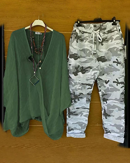 LD | Set van broek en blouse met camouflagepatroon