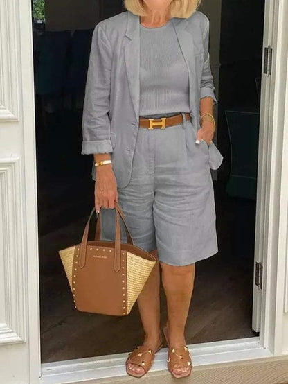 LD | Elegante blazer en korte broek - Stijlvol - Ideaal voor warme dagen