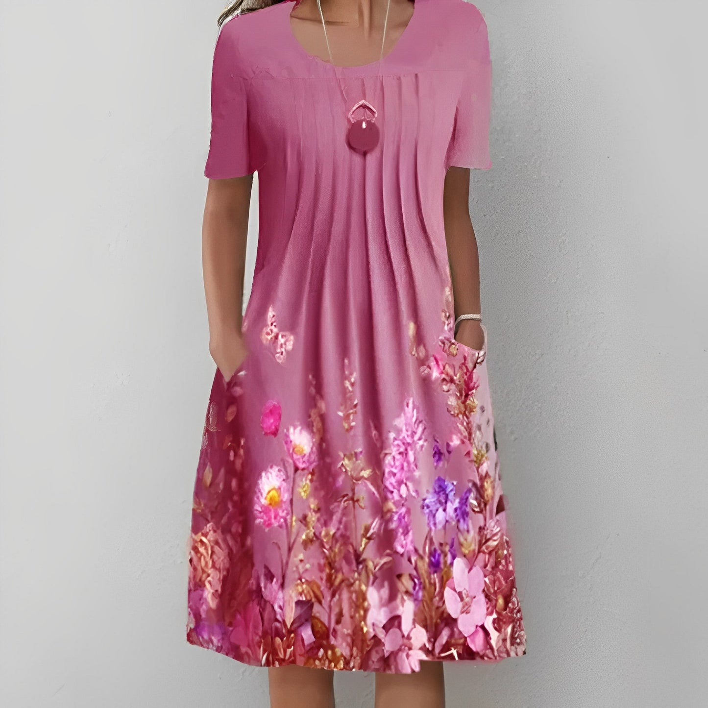 LD | Midi-jurk met bloemenprint