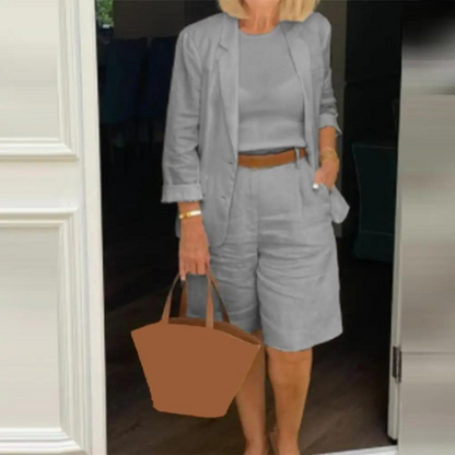 LD | Luxueuze jas en shortset voor vrouwen