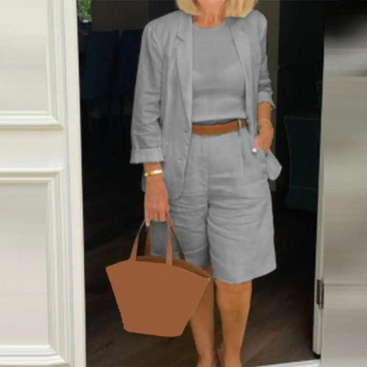 LD | Luxueuze jas en shortset voor vrouwen