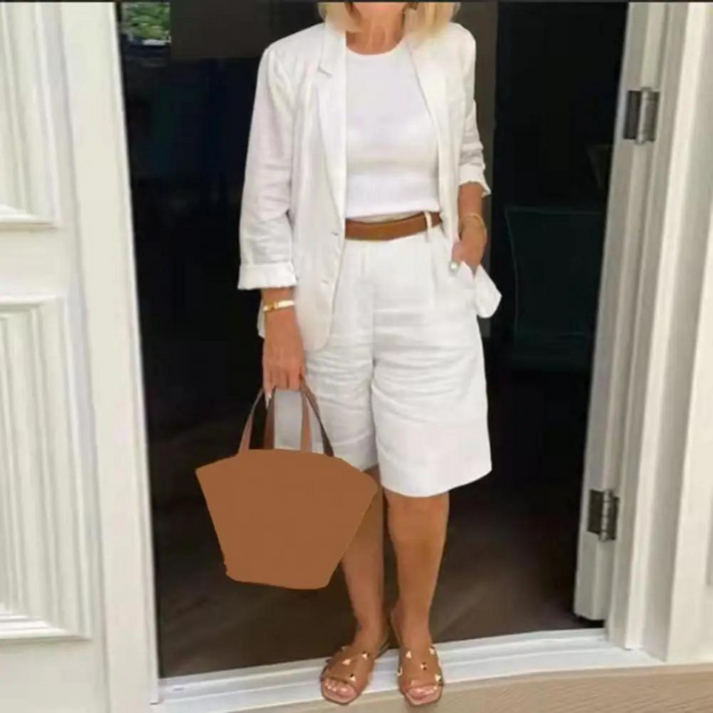 LD | Luxueuze jas en shortset voor vrouwen