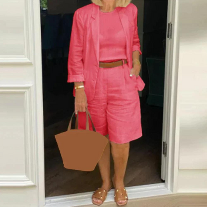 LD | Luxueuze jas en shortset voor vrouwen