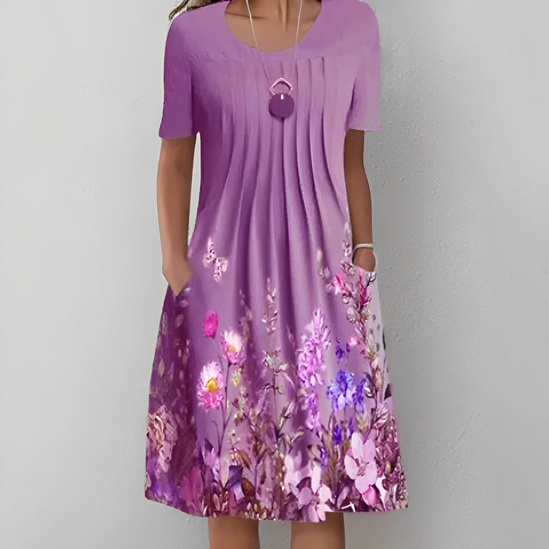 LD | Midi-jurk met bloemenprint