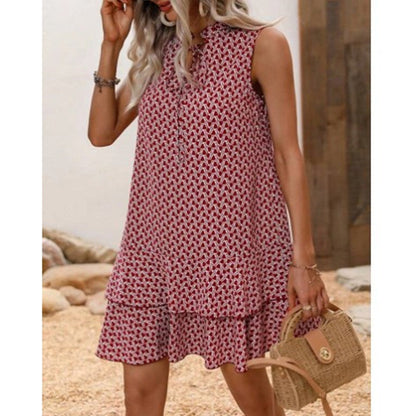 LD Boho Print Shift Midi Dress