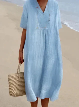 LD | Midi-jurk met V-hals