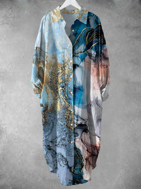 LD midi-jurk met knoopjes en bloemenprint